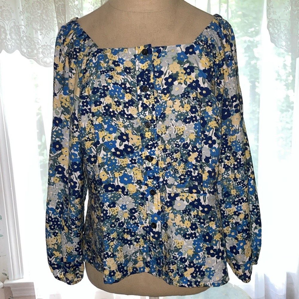 Ann Taylor Floral 3/4 sleeve blouse
